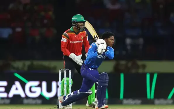 Ackeem Auguste hit 73 off just 35 balls in the run chase. © Getty