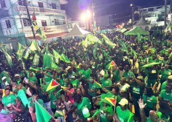 New Amsterdam supporters turned out in their numbers to support the APNU.