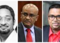 L-R Presidents Forbes Burnham, Bharrat Jagdeo and Irfaan Ali