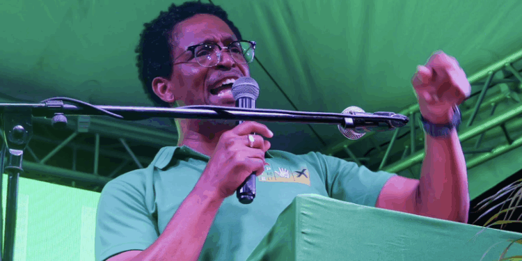 Dr. Terrence Campbell, Addressing a massive crowd in Berbice