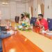 President Irfaan Ali meeting with representatives from the Carter Center in Guyana on a pre-election assessment mission, ahead of the 2025 Regional and General Elections. Seated with the President are Minister of Governance and Parliamentary Affairs, Gail Teixeira; Attorney General and Minister of Legal Affairs, Anil Nandlall SC.