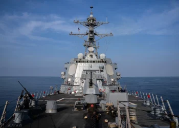 View of the U.S.S. Gravely (DDG 107) destroyer, Feb. 13, 2024. (AP Photo/Bernat Armangue, File)