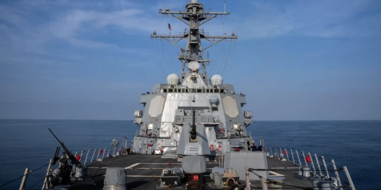 View of the U.S.S. Gravely (DDG 107) destroyer, Feb. 13, 2024. (AP Photo/Bernat Armangue, File)