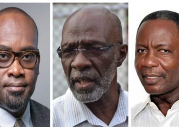 L-R Roysdale Forde S.C,      Vincent Alexander and Lincoln Lewis