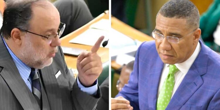 People's National Party President and Opposition Leader Mark Golding and leader of the Jamaica Labour Party Prime Minister Andrew Holness.