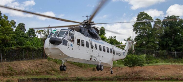 © WFP/Pedro Rodrigues UN staff move around Haiti on helicopters due to the lack of security on the ground.