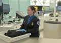 FILE: A TSA officer at the Denver International Airport.
Hyoung Chang/Denver Post via Getty Images