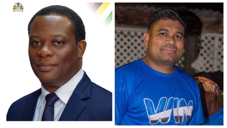 L-R Foreign Affairs Minister Hugh Todd and WIN Presidential Candidate Azruddin Mohamed