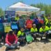 Representatives of the University of Guyana Biology Club, Jan De Nul, the British High Commission, the Protected Areas Commission, the Centre for the Study of Biological Diversity, and Ecotrust Society pictured during the mangrove clean-up exercise at Chateau Margot