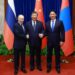 Chinese President Xi Jinping, Russian President Vladimir Putin and Mongolian President Ukhnaa Khurelsukh hold a trilateral meeting at the Great Hall of the People in Beijing, capital of China, Sept. 2, 2025. (Xinhua/Ding Haitao)
