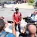Trinbago Knight Riders’ coach Dwayne Bravo speaks with the media on his team’s return to TT, at the Piarco International Airport, on September 22, following their win against Guyana Amazon Warriors, at the Guyana National Stadium, Providence, on September 21. - Photo by Lincoln Holder