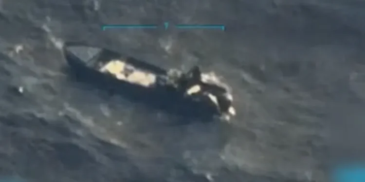 Donald Trump posted a video on social media of the boat that was attacked in the strike on Monday