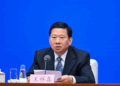 Wang Xiangxi, minister of emergency management, speaks at a press conference held by the State Council Information Office (SCIO) on China's achievements in emergency management reform and development during the 14th Five-Year Plan period (2021-2025) in Beijing, China, September 24, 2025. /Xinhua