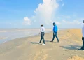 No. 63 Beach Corentyne, Berbice Minister Susan Rodriques and team walk across