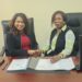 (L-R) Dr. Lisa Indar, Executive Director, CARPHA and Professor Paulette Bynoe, Chair, GWP-C, following the signing of the MOU by both entities.