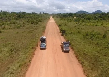 A section of the Linden-Lethem road, under construction