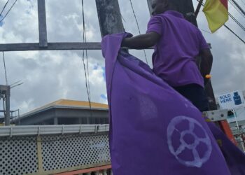 FGM removing campaign paraphernalia used for the Sept 1 General and Regional Elections