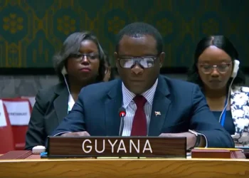 Guyana’s Minister of Foreign Affairs and International Cooperation, Hugh Todd, at the 10003rd meeting of the United Nations Security Council in New York (DPI photo)