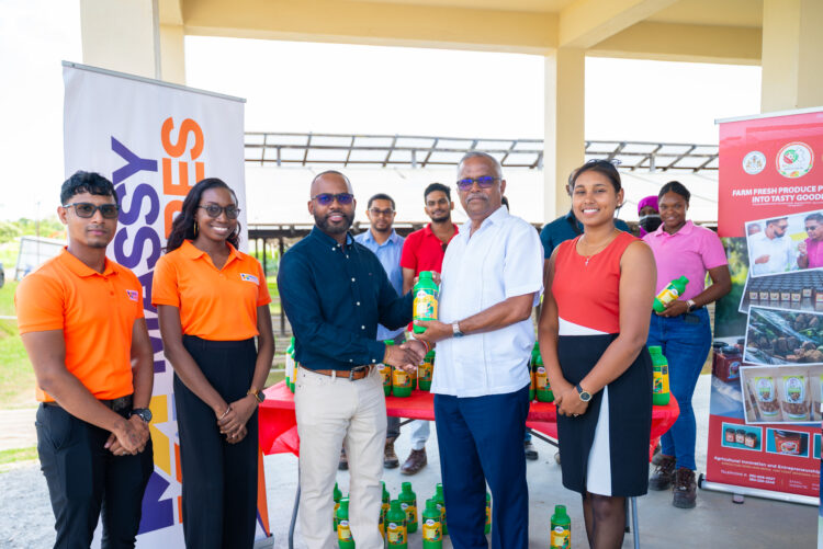 Sean Paul, Marketing & Promotions Clerk III, Massy Stores; Chrystel Taylor, Marketing & Promotions Coordinator, Massy Stores; Christpen Bobb-Semple, Assistant Vice President, Massy Group; Jagnarine Singh, CEO of Narei & Teesha Mangra, CEO of Agricultural Innovation & Entrepreneurship Programme.