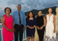 (L-R) Ms. Joy Arnell, Secretary General, Ministry of Public Health, Social Development and Labour; The Honourable Richinel Brug, Minister of Public Health, Social Development and Labour; Dr. Lisa Indar, Executive Director, CARPHA; Ms. May Ling Chun, Director of Tourism, St. Maarten Tourism Bureau; Dr. Eva Lista-de Weever, Head Of Department, Government of St. Maarten.