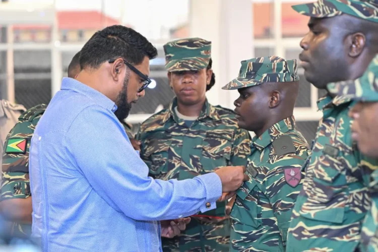 President Dr Mohamed Irfaan Ali awarded a Guyana Defence Force rank