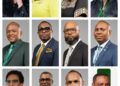 Top-bottom from L-R- Juretha Fernandes, Corretta McDonald A.A, Nina Flu-Bess, Dr. David Hinds, Sherrod Duncan, Dr.Dexter Todd, Saiku Andrews, Vinceroy Jordan, Dr. Terrence Campbell, Ganesh Mahipaul,Riaz Zakeer Rupnarain, Sharma Solomon