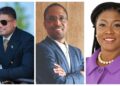 L-R Azruddin Mohamed MP (WIN leader and Leader of the Opposition), Dr. Terrence Campbell (APNU lead MP), and Amanza Walton-Desir MP (FGM)