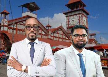 L-R Dorian Bess (VPAC leader) and President Irfaan Ali (Source -VPAC Facebook)