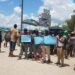 BOSAI workers picketing in front the main entrance of the MacKenzie plant (Guyana Chronicle photo 2019)