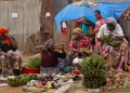 Vendors are seen at a market in Bukavu, Democratic Republic of the Congo, Friday, Aug 29, 2025. (AP Photo)