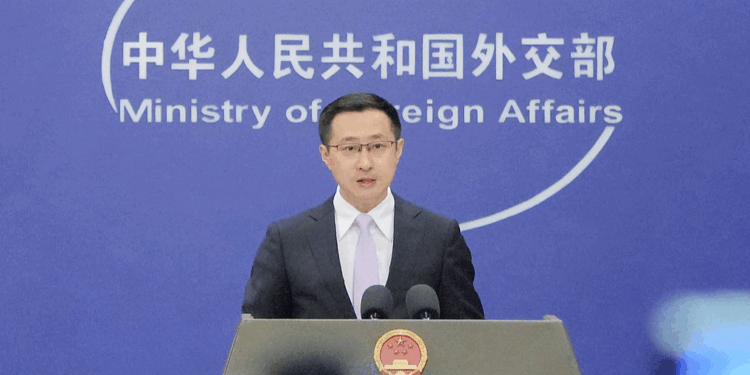 Chinese Foreign Ministry spokesperson Lin Jian holds a press conference in Beijing, September 11, 2025. /VCG