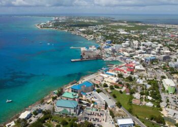 An aerial view of Georgetown Cayman