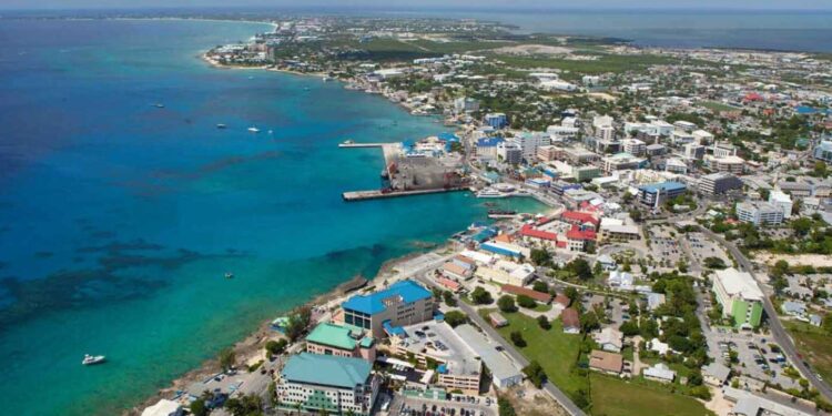 An aerial view of Georgetown Cayman