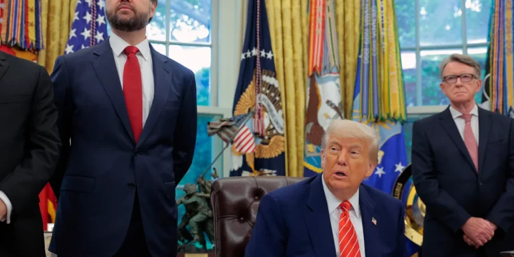 Ambassador to the United States, address reporters in the Oval Office at the White House, May 8, 2025, in Washington, D.C. 
Anna Moneymaker/Getty