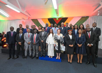 President Irfaan Ali and newly sworn in cabinet- they were sworn in on Saturday Sept 13, 2025