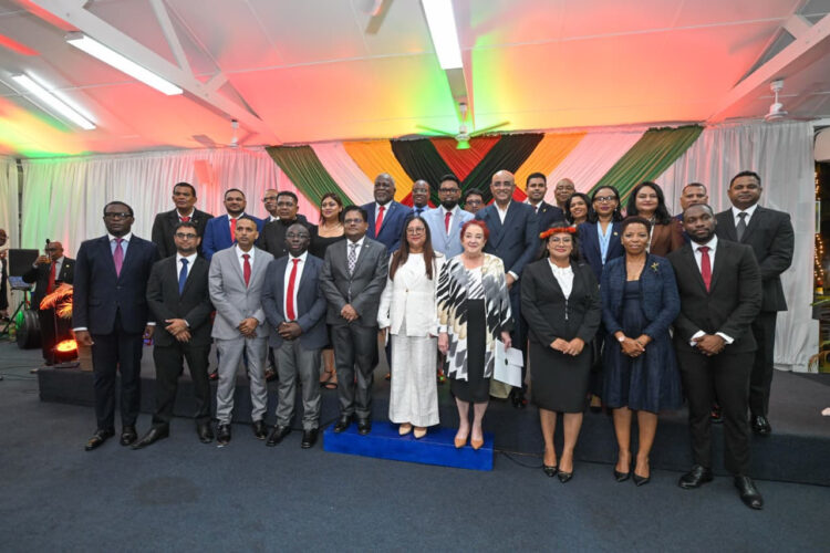 President Irfaan Ali and newly sworn in cabinet- they were sworn in on Saturday Sept 13, 2025