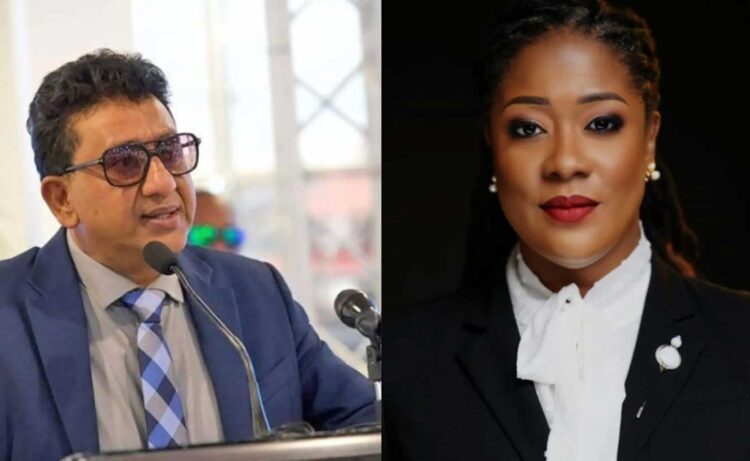 L-R Attorney General Anil Nandlall and Amanza Walton-Desir, Leader Forward Guyana Movement’s (FGM)