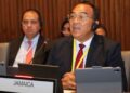 Jamaica's Health and Wellness Minister Dr. Christopher Tufton adressing the 62nd Directing Council of the Pan American Health Organization (PAHO) in Washington DC on Monday September 29, 2025.