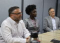From L-R: His Excellency Sébastien Sigouin, High Commissioner of Canada in Guyana; Naomi Barkoye, Canadian High Commissioner for the Day winner; Daniel Bood, Political Counsellor, High Commission of Canada at the CARICOM Secretariat, 9 October 2025