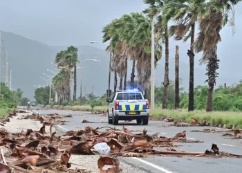 Many parts of the island have been hit hard - this photo was taken in Kingston on Tuesday