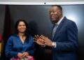 Guyana's education minister Sonia Parag and CXC registrar Dr Wayne Wesley -