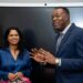 Guyana's education minister Sonia Parag and CXC registrar Dr Wayne Wesley -