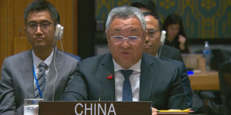 Fu Cong, China's permanent representative to the UN, speaks at a UN Security Council briefing on October 22, 2025. Photo: UN Web TV