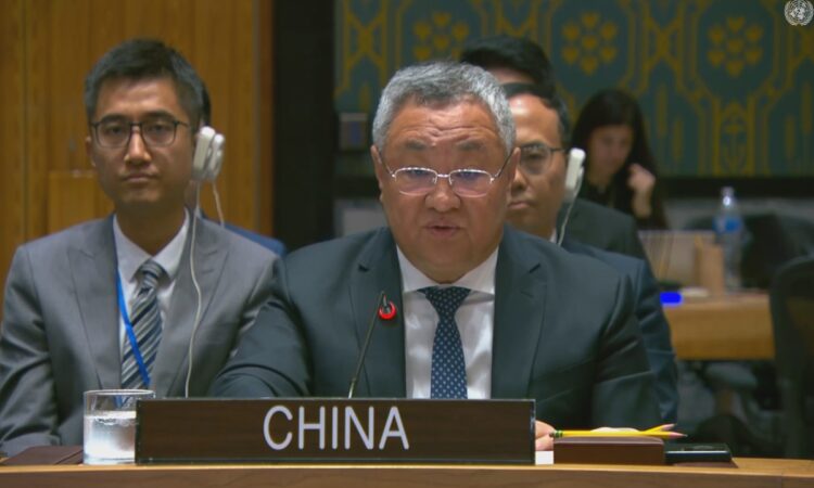 Fu Cong, China's permanent representative to the UN, speaks at a UN Security Council briefing on October 22, 2025. Photo: UN Web TV