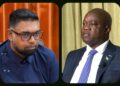 L-R PPP Presidential Candidate Irfaan Ali and APNU Presidential Candidate Aubrey Norton (News Source Photo)