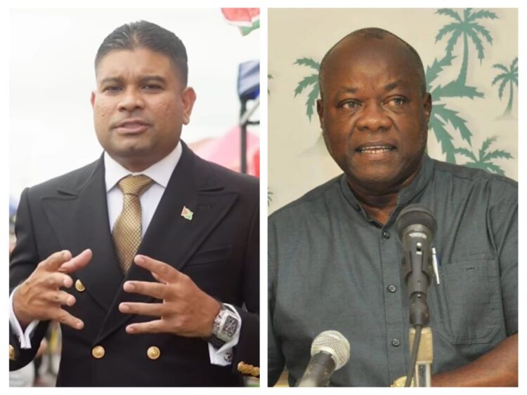 L-R WIN Leader and Leader of the Opposition, Azruddin Mohamed and PNCR leadeAubrey Norton