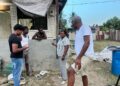 ALP walkabout in the East La Penitence community. Centre, Simona Broomes ALP leader