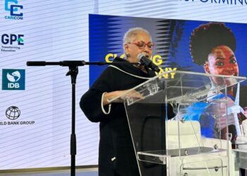 Ms Alison Drayton, Assistant Secretary-General, Human and Social Development, CARICOM delivering remarks at the 2025 Regional Symposium and Policy Dialogue on Transforming Education (30 September to 2 October 2025)