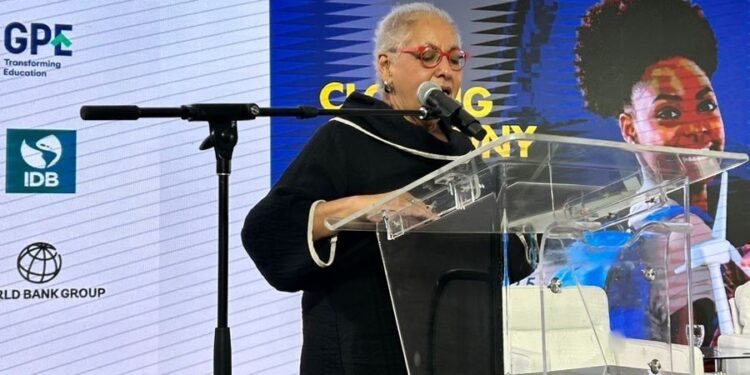 Ms Alison Drayton, Assistant Secretary-General, Human and Social Development, CARICOM delivering remarks at the 2025 Regional Symposium and Policy Dialogue on Transforming Education (30 September to 2 October 2025)