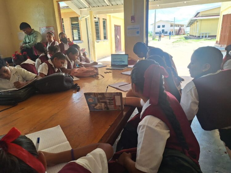 Students of the Aishalton Secondary School (Team Mohamed/WIN photo)